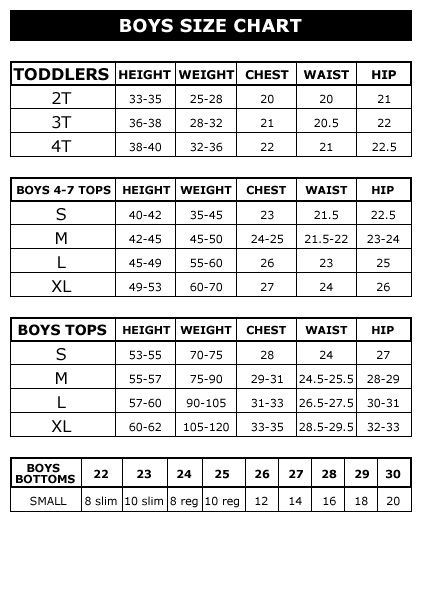 4t Size Chart