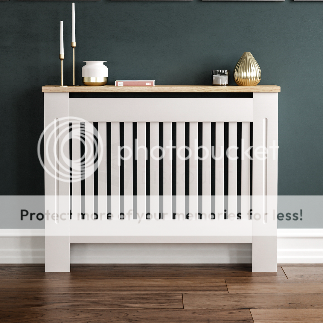 Radiator Cover White Unfinished Modern Traditional Slat Wood Grill Shelf eBay