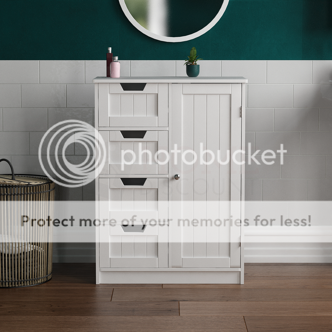 Priano Bathroom Cabinet Door Drawer Wall Mounted Storage Free