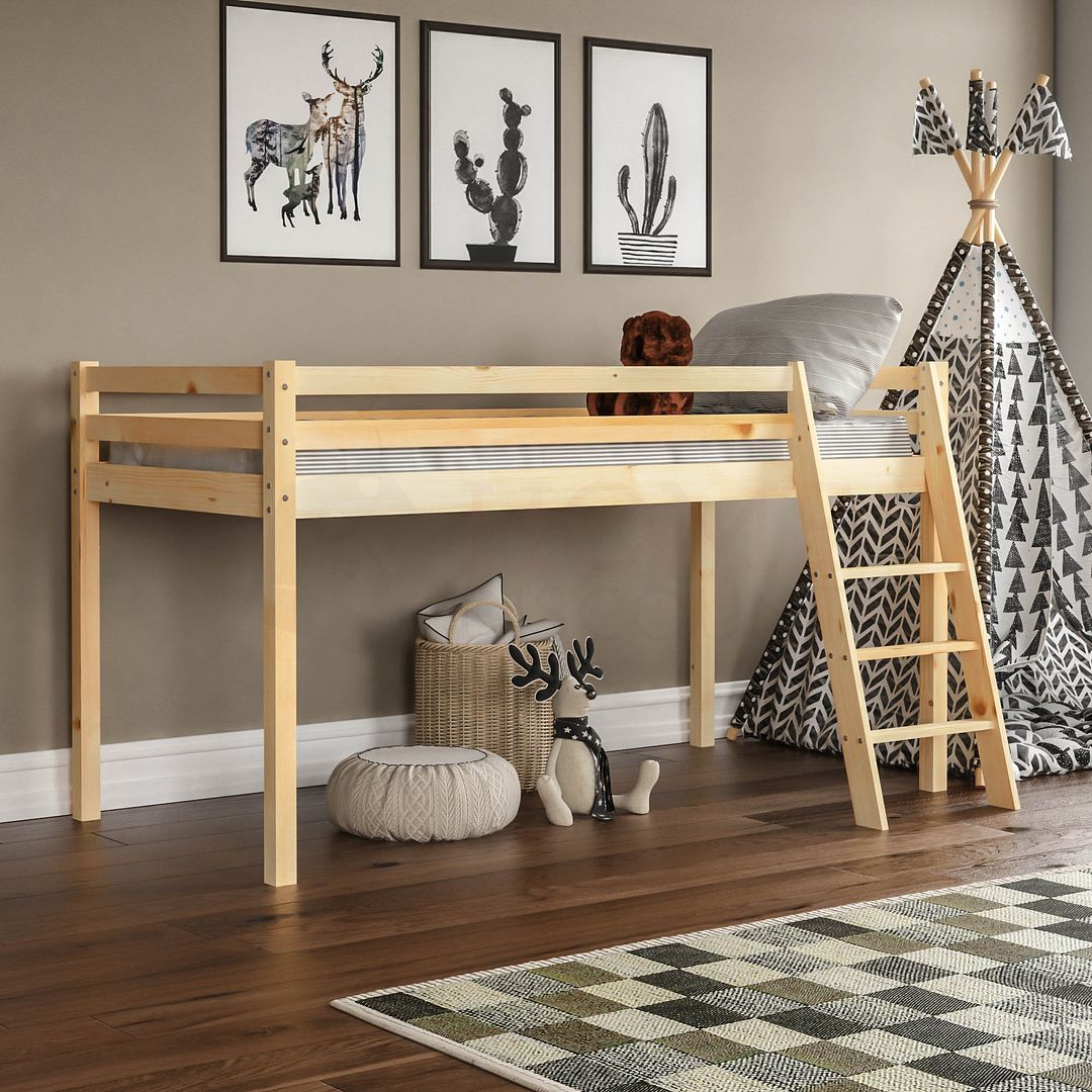 High Sleeper Bunk Bed Cabin Loft Bed Storage Ladder Kids Wood 3ft