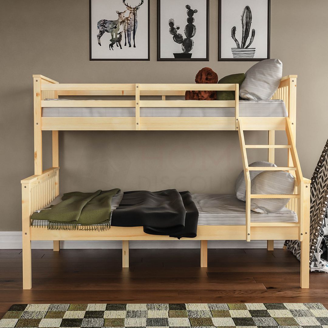 Bunk Bed Triple Sleeper Cabin Loft Bed Solid Wood Frame ...