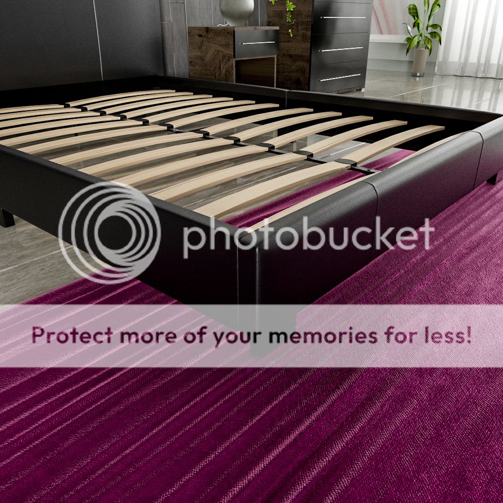 Bed Faux Leather Double King Size Frame 4FT 4FT6 5FT Mattress Black