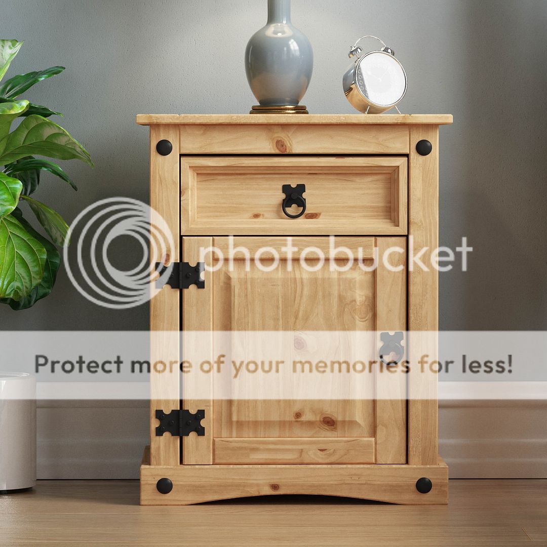Corona Bedside 1 Drawer 1 Door Solid Mexican Pine Waxed By Home