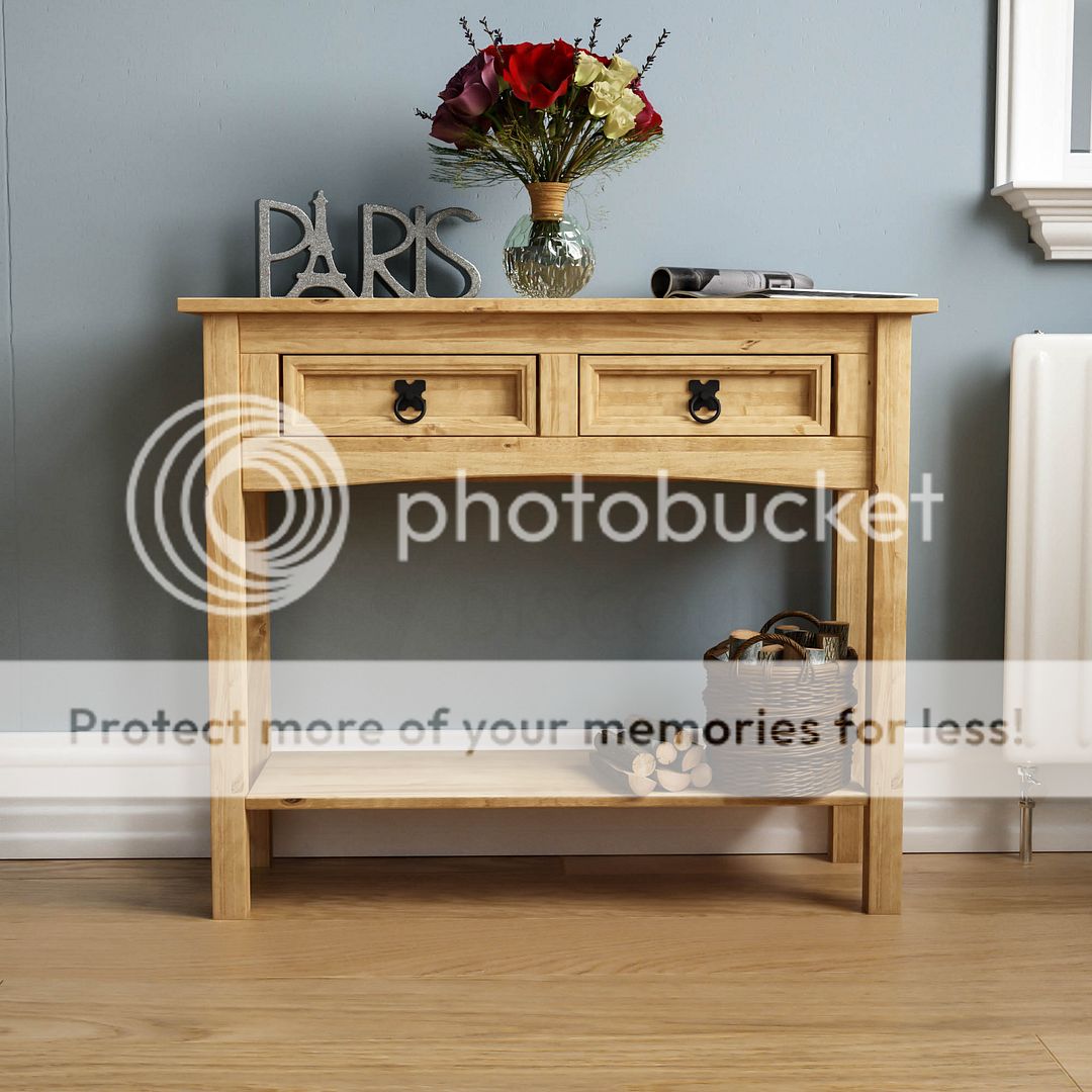 Corona 1 2 3 Drawer Console Table With Shelf Hallway End Pine By Home Discount eBay