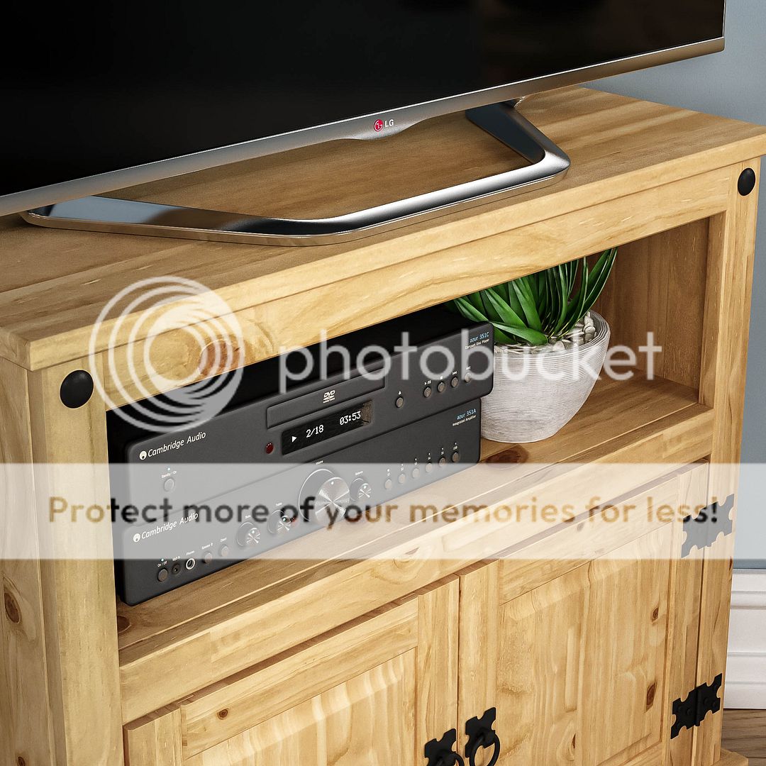 Corona Corner TV Unit Mexican Solid Waxed Pine Entertainment