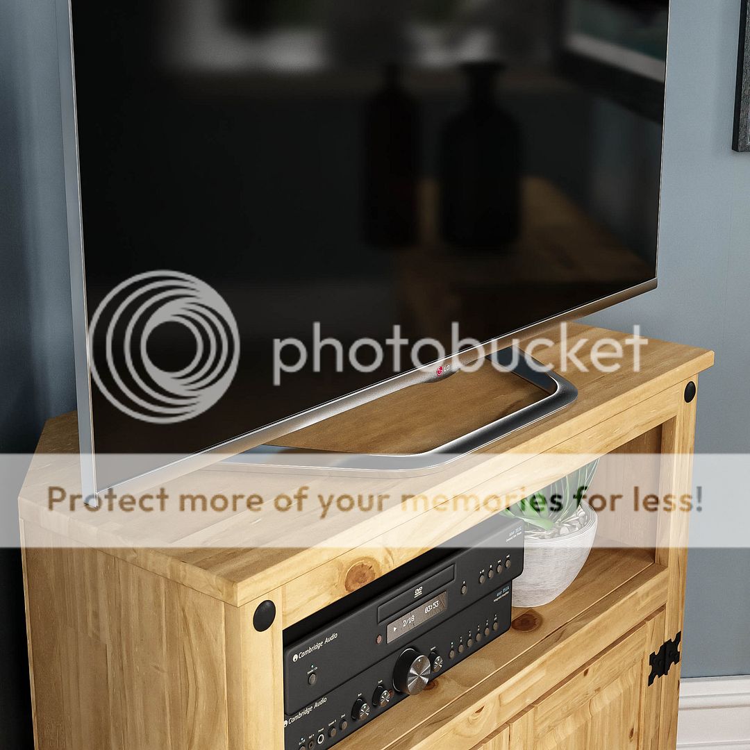 Corona Corner TV Unit Mexican Solid Waxed Pine Entertainment