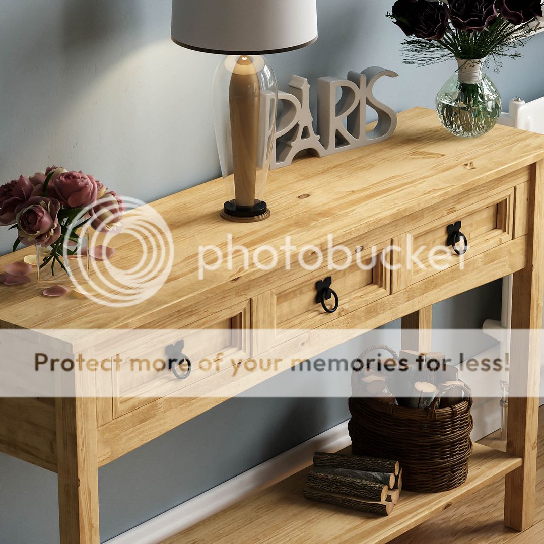 Corona 1 2 3 Drawer Console Table With Shelf Hallway End Pine By Home