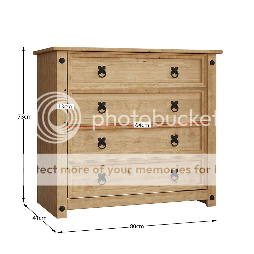 Corona Chest of Drawers Wardrobe Bed Mexican Solid Waxed Pine Bedroom