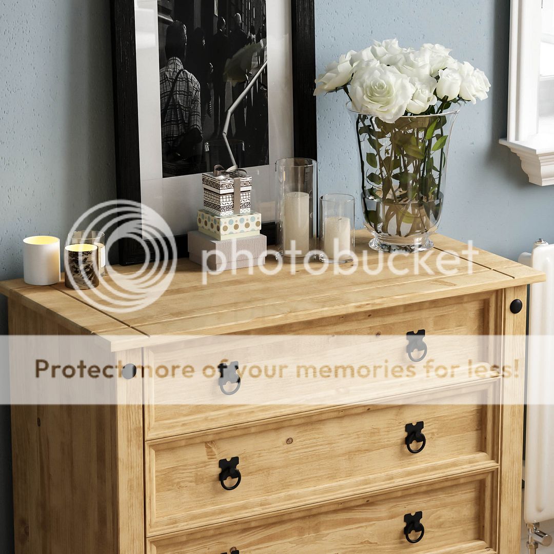 Corona 5 Drawer Chest Furniture Mexican Solid Pine Wood Waxed Rustic