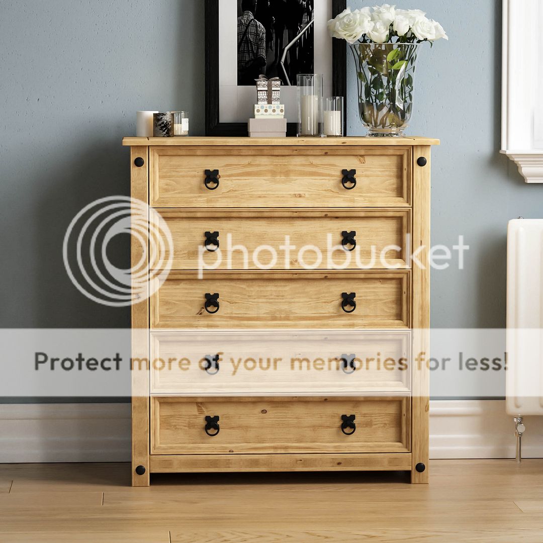 Corona 1 3 4 5 Drawer Chest Rustic Mexican Solid Waxed Pine Bedroom