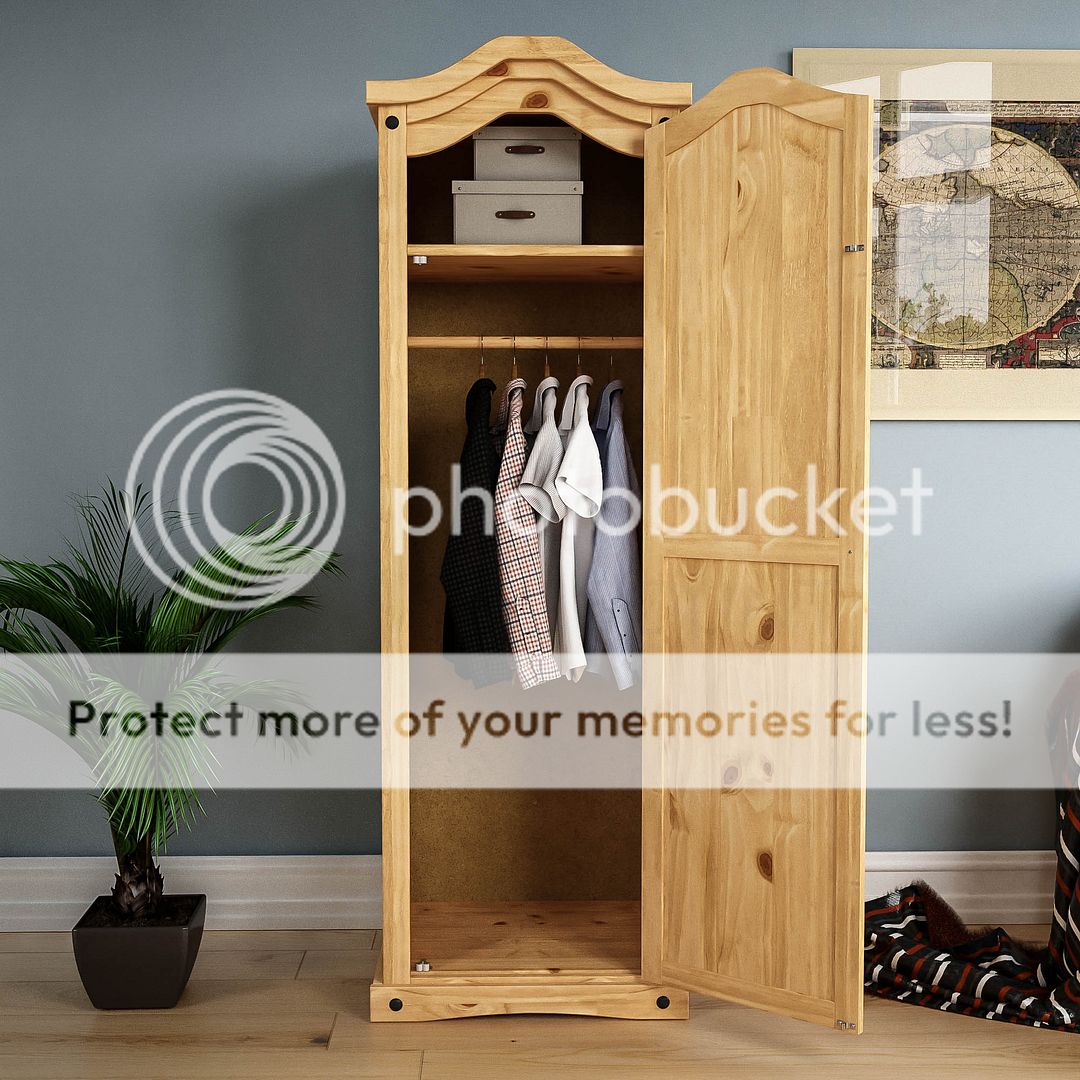 Corona 1 2 3 Door Wardrobe Solid Pine Wood Mexican Bedroom Furniture