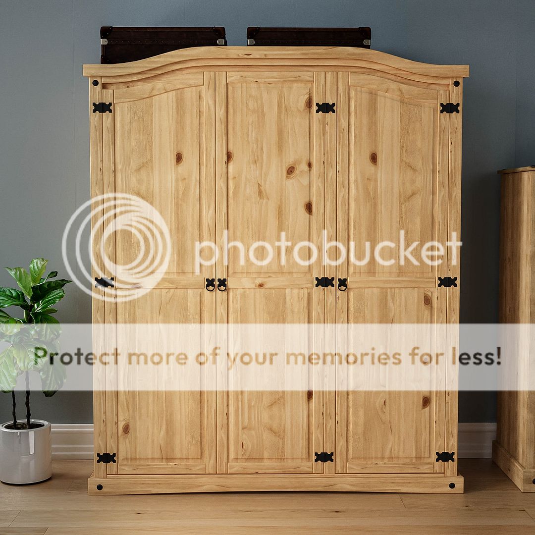 Corona 1 2 3 Door Wardrobe Solid Pine Wood Mexican Bedroom Furniture Arc Top eBay