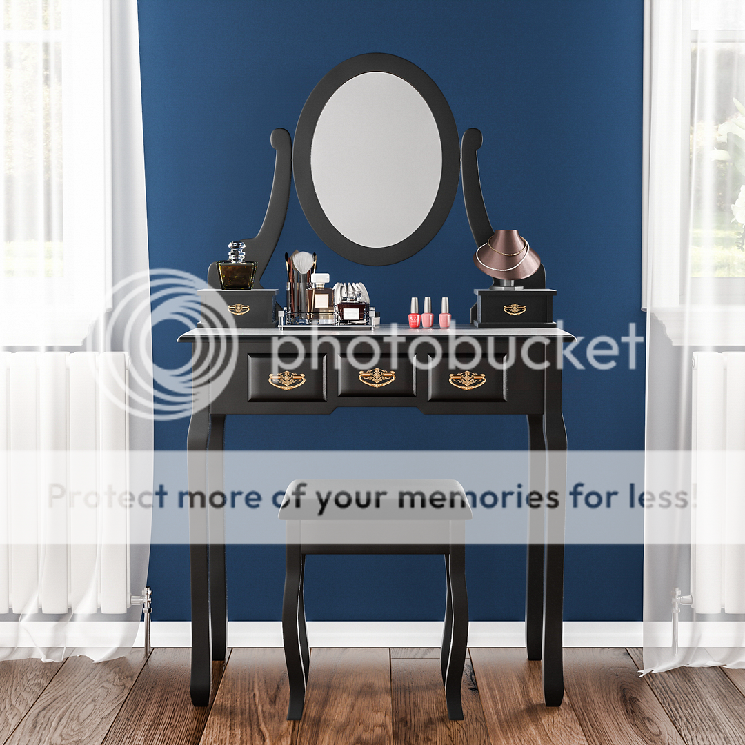 Nishano Dressing Table Drawer Stool Adjustable Mirror Bedroom Makeup