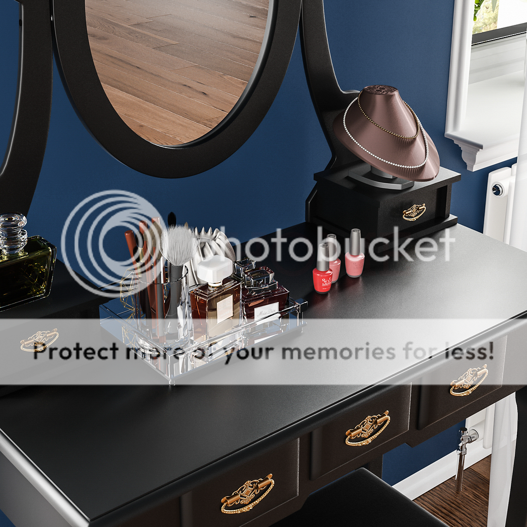 Nishano Dressing Table Drawer Stool Adjustable Mirror Bedroom Makeup